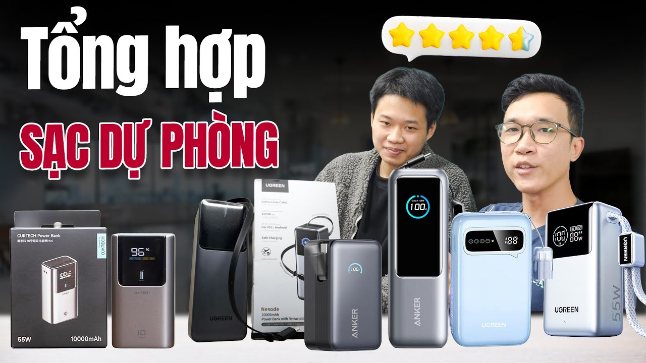 Tổng hợp sạc dự phòng nhỏ gọn nhiều thương hiệu
