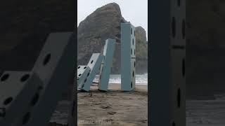 Big Domino Almost Causes Big Accident 🌊 #Dominoeffect #Beach #Domino