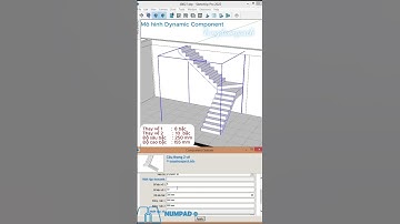 Thiết kế cầu thang 2 vế #SketchUp #dynamiccomponent #tungduongarch