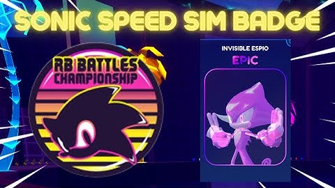 GETTING THE RB BATTLES SONIC SPEED SIMULATOR BADGE EARLY (Seventh Badge)