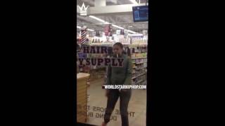 Dallas Chick Vandalizes A Store After Getting Locked In For Shoplifting!
