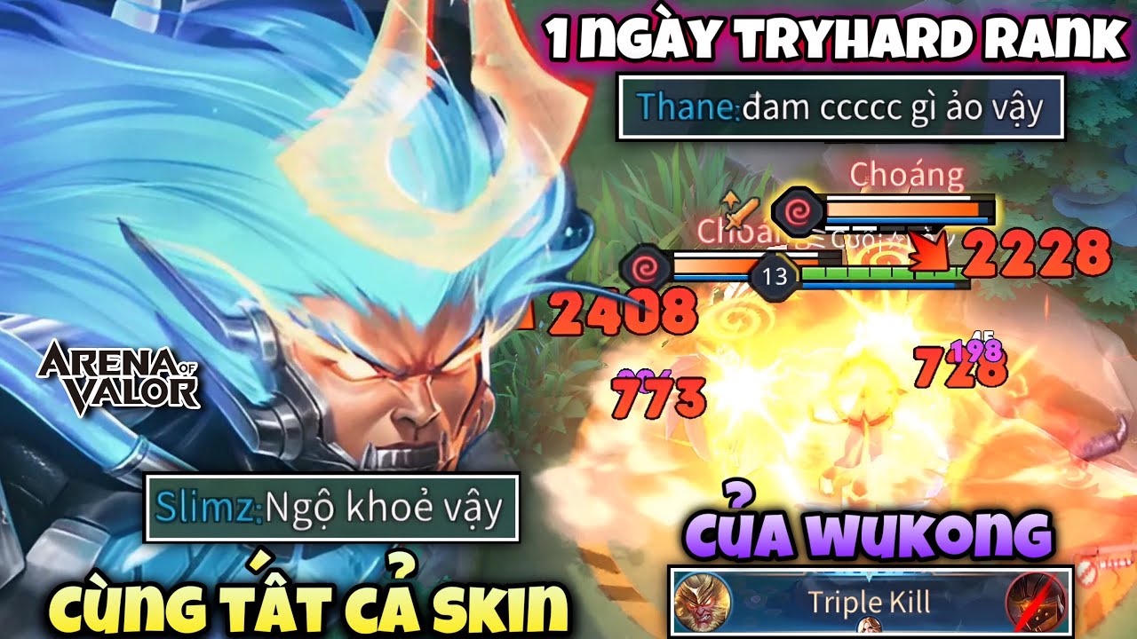 1 Ngày Tryhard Rank Chiến Tướng Cùng Với Tất Cả Skin Của Ngộ Không Sẽ Như Thế Nào !!!