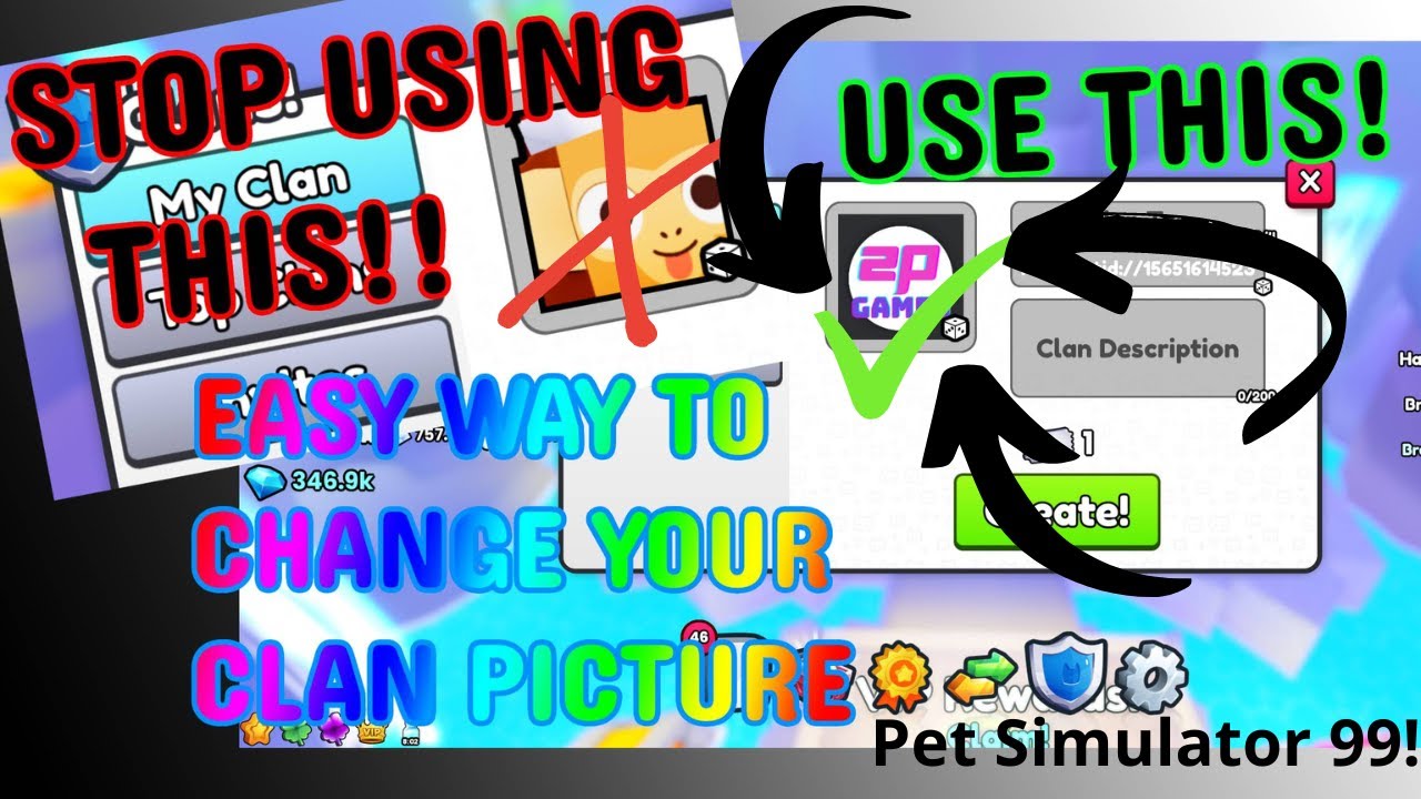 Easy way to change your clan picture use your own picture pet