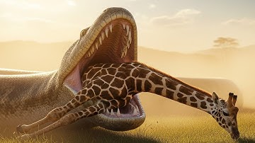 Heroic Rescue Team Saves Innocent Mother Giraffe from Giant Python Attack🐍