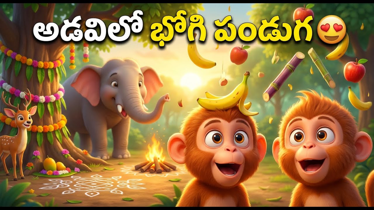అడవిలో భోగి పండుగ 🔥 | Telugu animal story |  