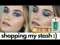 PURPLE AND GREEN MAKEUP LOOK | SHOPPING MY STASH | ELF MODERN METALS PALETTE &amp; COLOURPOP PIGMENT