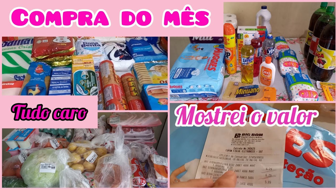 nau an hoat hinh compra do mês de março/ no big bom supermercado/ tudo muito caro.
