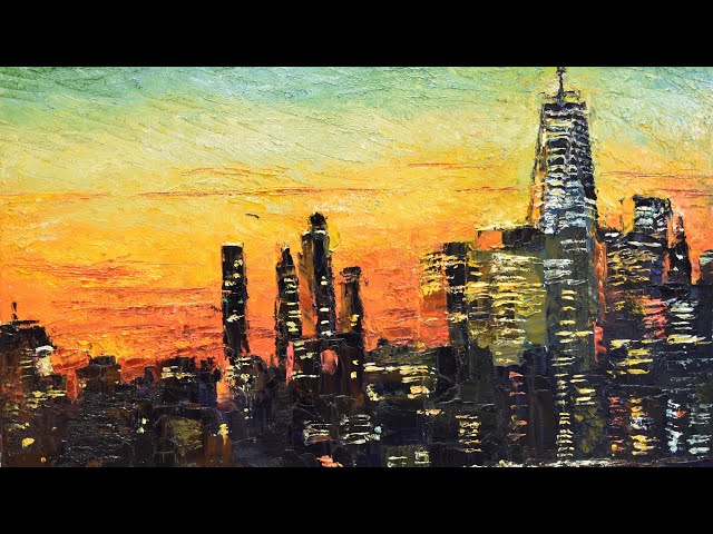 絵画⑦ ニューヨーク New York マンハッタン 風景画 油絵 2012