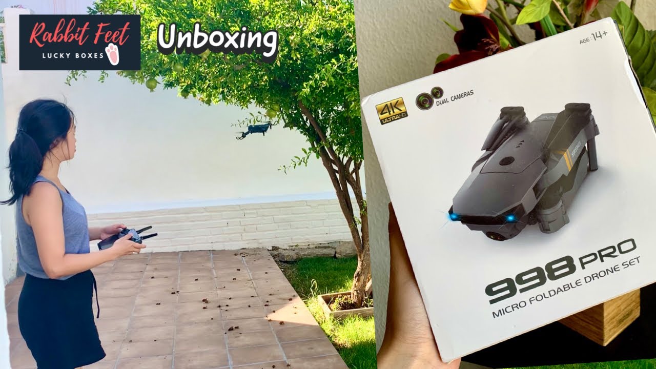 rabbitfeetboxes Unboxing 998 Pro Micro foldable Drone Set - YouTube