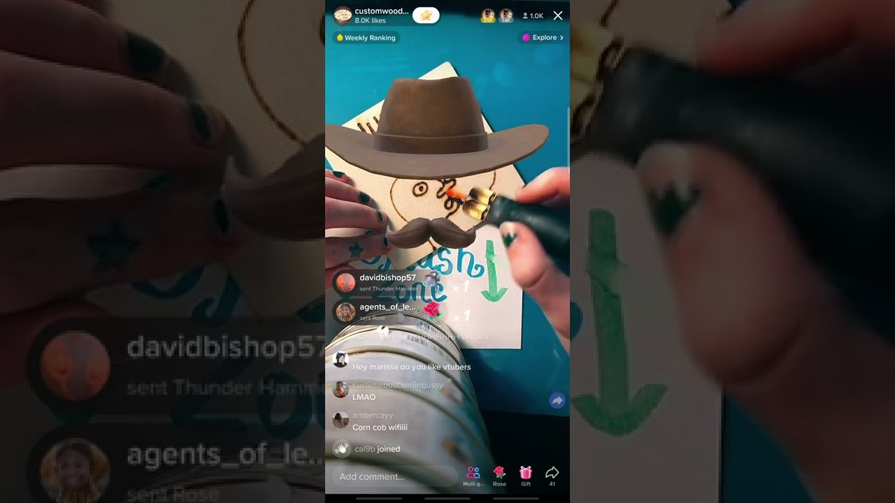 Custom Wood Burning TikTok Barbara Wednesday, July 20, 2022 800 pm