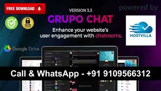 Grupo Chat - Chat Room & Private Chat PHP Script | Free Download | By HOSTVILLA screenshot 1
