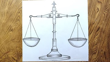 How to draw balance scale easy steps for beginners