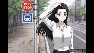 Waiting for the Moment: A Windy Day at the Bus Stop | Aesthetic Anime Animation