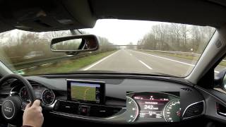 Driving an Audi A6 3.0 TDI Quattro fast on the German Autobahn (Part 2 of 2 )