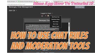 BIMS App How To Tutorial 17: Use Chat Rules and Moderation Tools