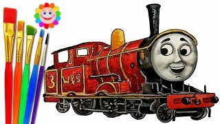 How to DRAW Train Thomas and Friends TRAINS Video for KIDS Coloring Pages Adam