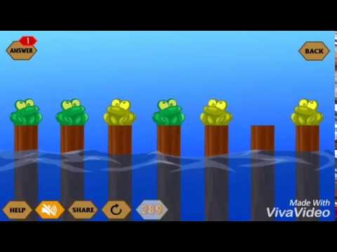 RiverCrossing IQ Logic 7 Answer 6 Frogs and 7 Pillars | Puzzle game solution