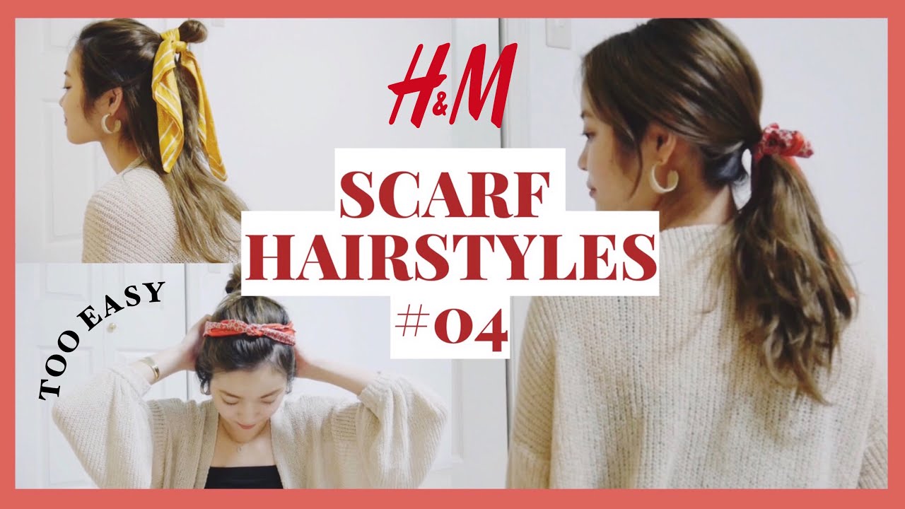 【H&Mスカーフを使った超簡単ヘアアレンジ4パターン】夏のヘアアレンジの参考に【H&M】 - YouTube