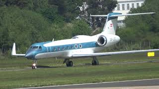 GULFSTREAM G550 OE-LCZ TAXI - TAKE OFF RUNWAY 6 - FARNBOROUGH AIRPORT/EGLF UK 19-5-2024