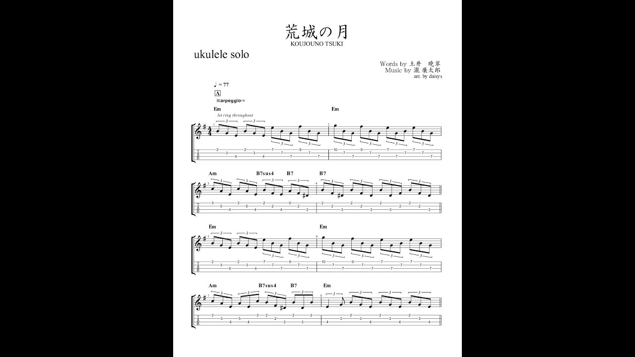 ウクレレ・ソロ楽譜集セット　13冊 いつか王子様が / ウクレレ ・ソロ (楽譜 / TAB譜 ) - YouTube