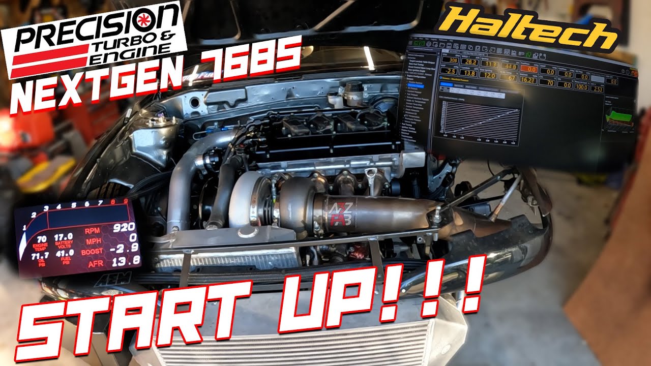 NEW turbo and NEW head START UP!!! (DSM Haltech Drag Car) - YouTube