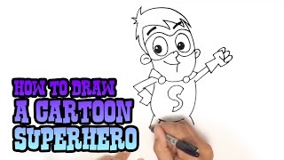 hero drawing easy superhero draw cartoon cartooning4kids c4k