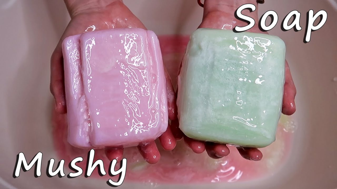 ASMR Glycerin Dalan Soap MUSHY SOAP ✨ Soaked Soap Sponge Squeezing
