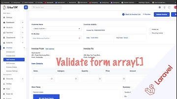 Validate form Invoice Add Laravel School System