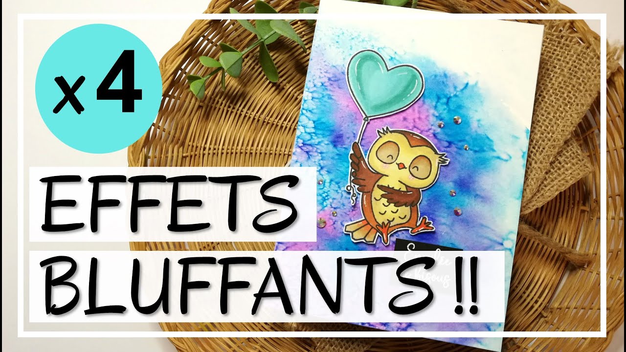 4 EFFETS AQUARELLE FACILES TROOOP BEAUX !! Y'A PAS PLUS SIMPLE !! Tuto Carterie DIY Scrapbooking