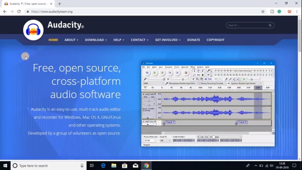 audacity win 10