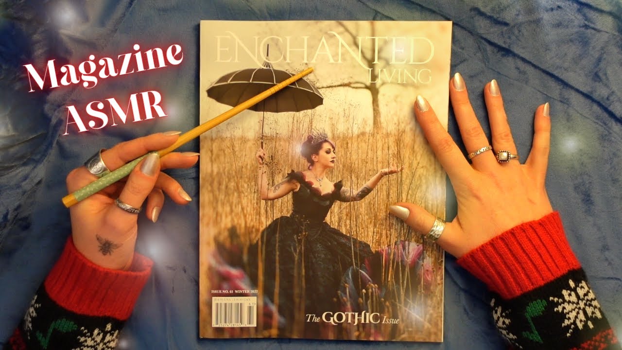 ASMR Enchanted Living Magazine Flip Through ❄ (Page Flipping, Tracing, Tapping, Whispering)