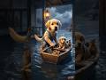 गरीब पप्पी ने बहन को बाढ़ से बचाया 😭🌊🐶 #ai #emotional #dog #shorts