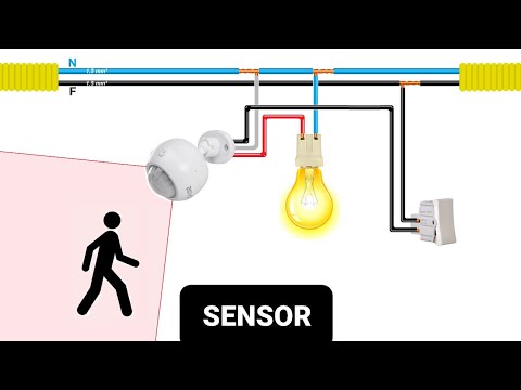 Vídeo: Configuração e esquema elétrico do sensor de movimento para iluminação
