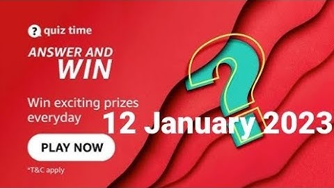 Amazon Daily Quiz Time | 12 January 2023 | Rs.2500 | Today Answers | Amazon Pay Balance | Answers