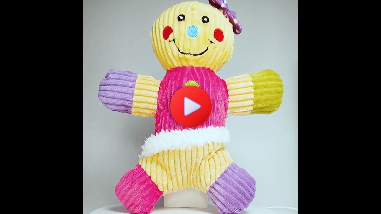 Christmas Dog Toy | Gingerbread Squeaky Plush Dog Toy, 9” | Gingerbread Woman, by Fukits