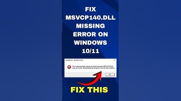 Fix MSVCP140.dll Error Instantly on Windows 10/11! #shorts