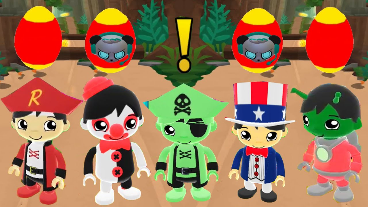 TAG WITH RYAN CLOWN RYAN VS WASHINGTON DC VS GHOST PIRATE VS GREEN RYGLORB VS ADMIRAL EGG SURPRISE