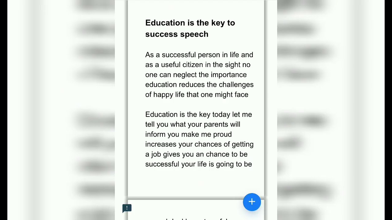 education is the key to success essay