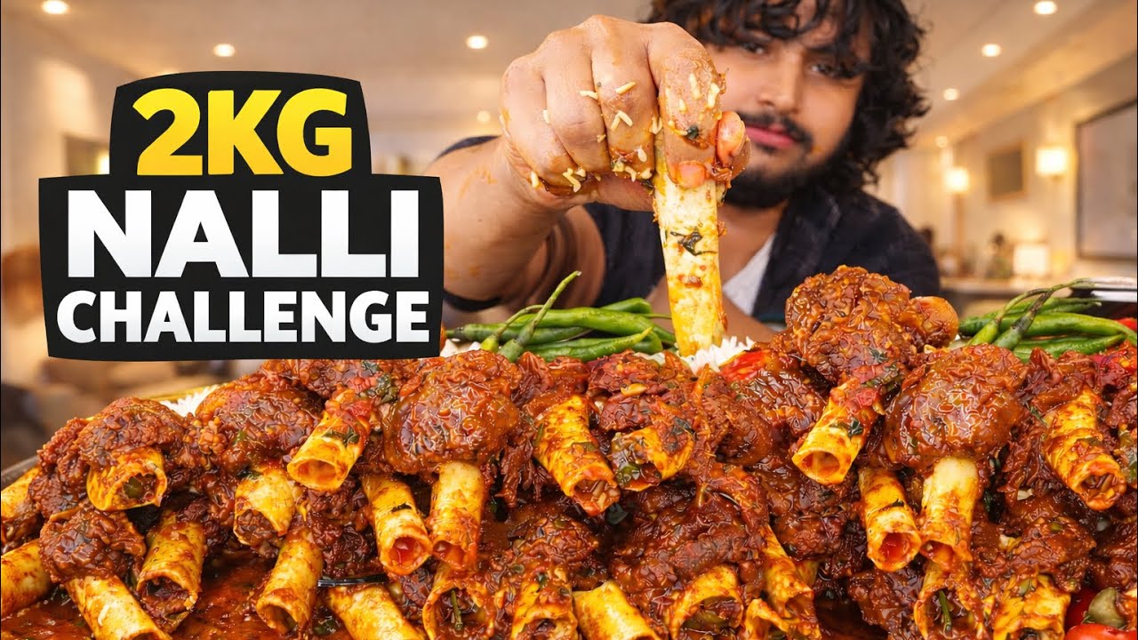 Woww 🤩 2KG MUTTON NALLI EATING CHALLENGE 🥵 | VERY SPICY INDIAN FOOD EATING CHALLENGE 