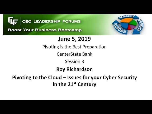 2019 06 05 CEO Leadership Forums - Preparing for the Next Downturn - Session 03 Richardson