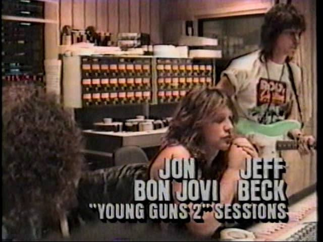 Jon Bon Jovi and Jeff Beck - Young Guns II Recording Studio - Full Clip 1989 MTV class=