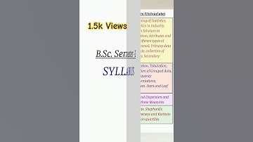 Statistics Syllabus|Semester-1|Descriptive Statistics (Univariate) and Theory of Probability| B.Sc.