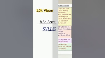 Statistics Syllabus|Semester-1|Descriptive Statistics (Univariate) and Theory of Probability| B.Sc.
