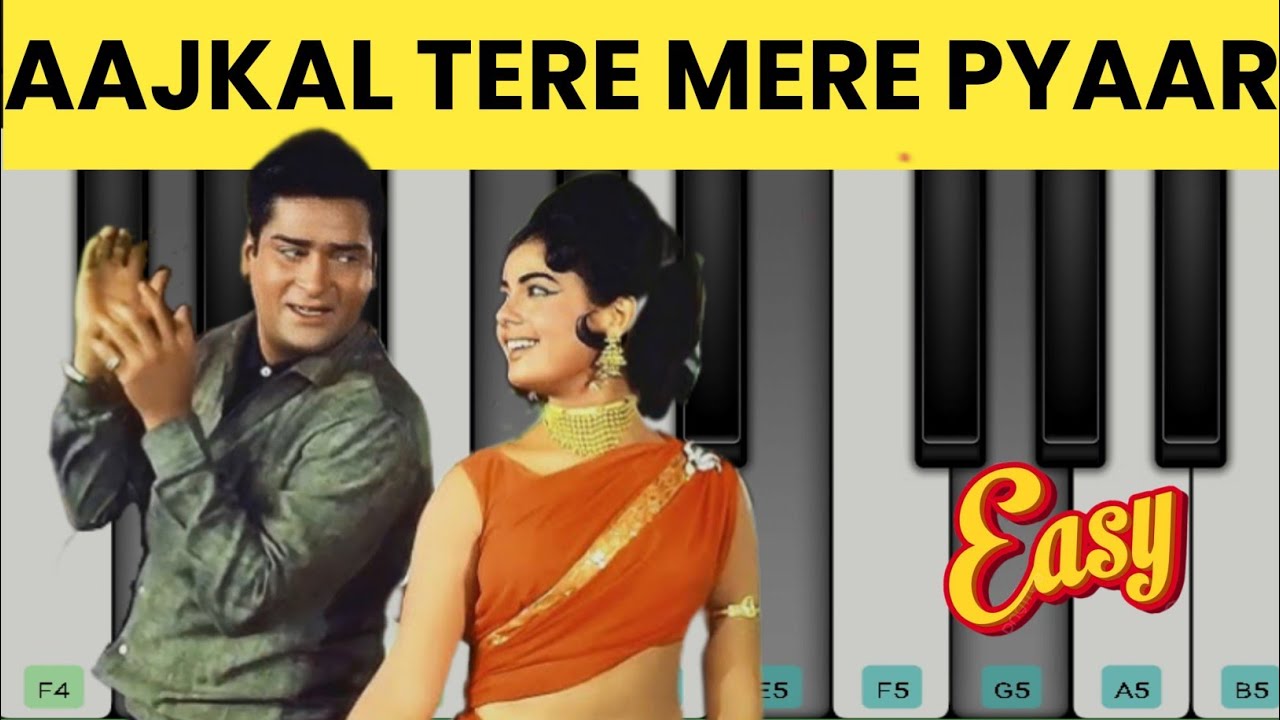 Aajkal Tere Mere Pyaar Ke Charche Piano Tutorial | Easy With Notes | Mobile Piano | Mohammad Rafi