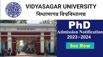 Vidyasagar University PhD Admission 2023-2024 // বিদ্যাসাগর বিশ্ববিদ্যালয় // West Bengal