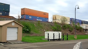 CSX  Train Westbound on Elevated Tracks 4K UHD