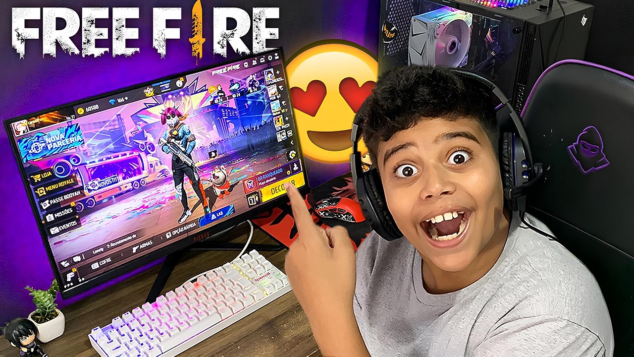 MONTEI UM PC GAMER COMPLETO COM R$2.000 PRO MEU IRMÃOZINHO JOGAR FREE FIRE! 😍