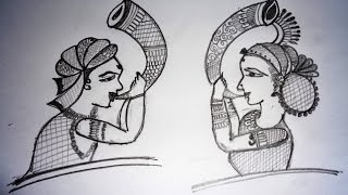 how to draw bridal mehndi basic shape on paper