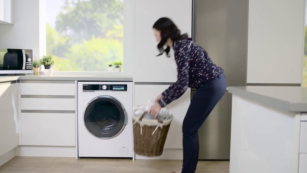 Sharp ES-GDD9144W0 Washer Dryer EN - YouTube