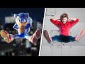 Sonic the hedgehog stunts in real life  challenge